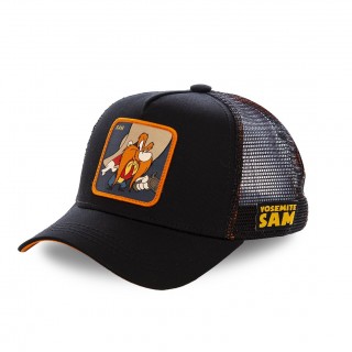 Men's Capslab Looney Tunes Yosemite Sam Black Trucker Cap