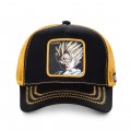 Capslab Dragon Ball Z Super Saiyan Black and Yellow Cap front of the cap